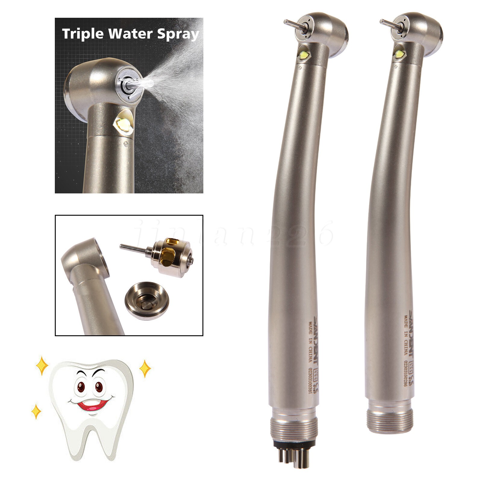 Sirona Style Dental High Speed Handpiece LED Fiber Optic Torque 2/4Hole