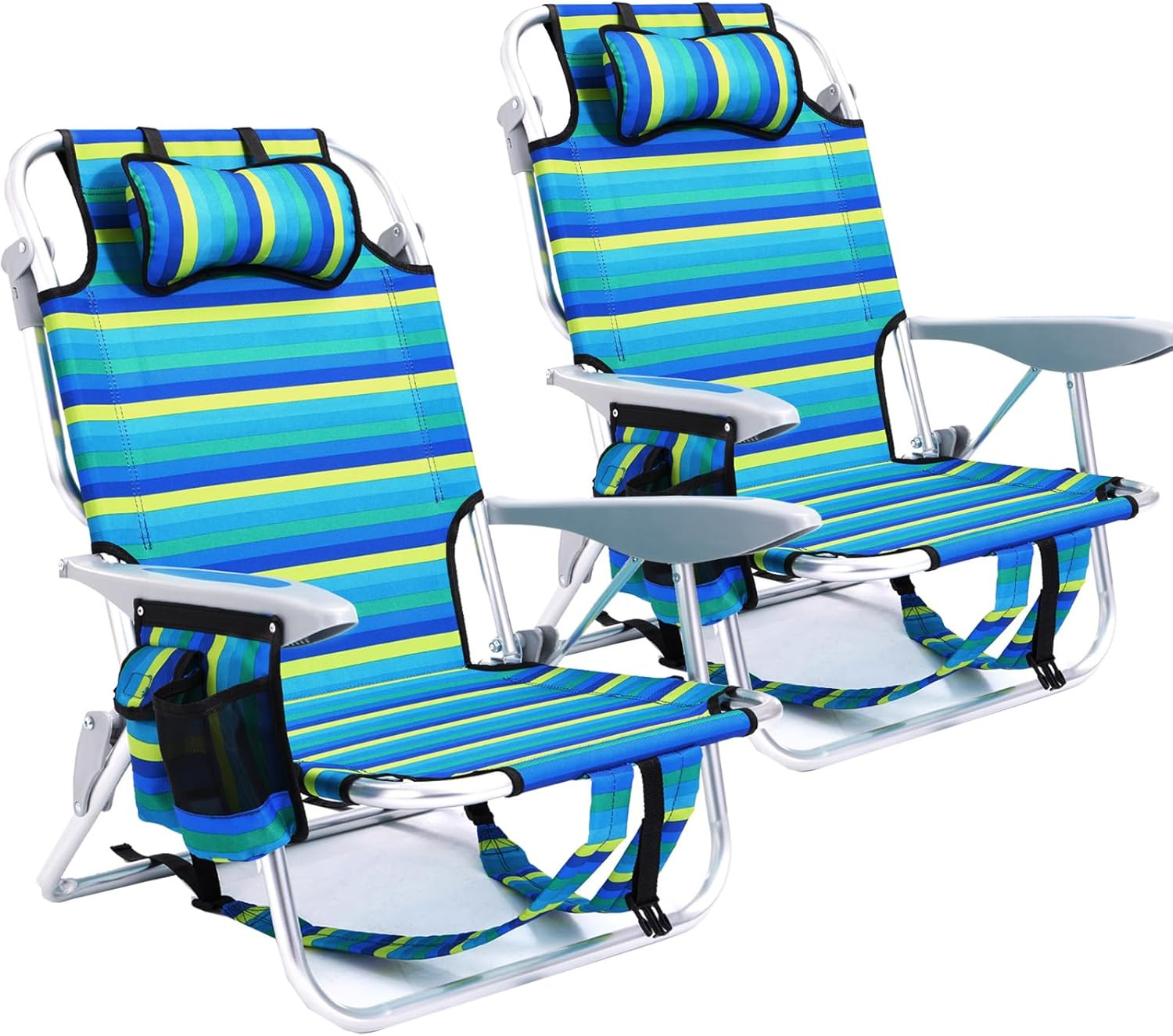 Pack Lightweight Portable Camping Beach Chair for Adults, Outdoor Lay Flat Foldi