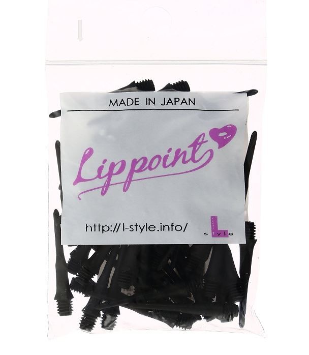 L-Style Lip Point Dart Tips Black 50 Pieces