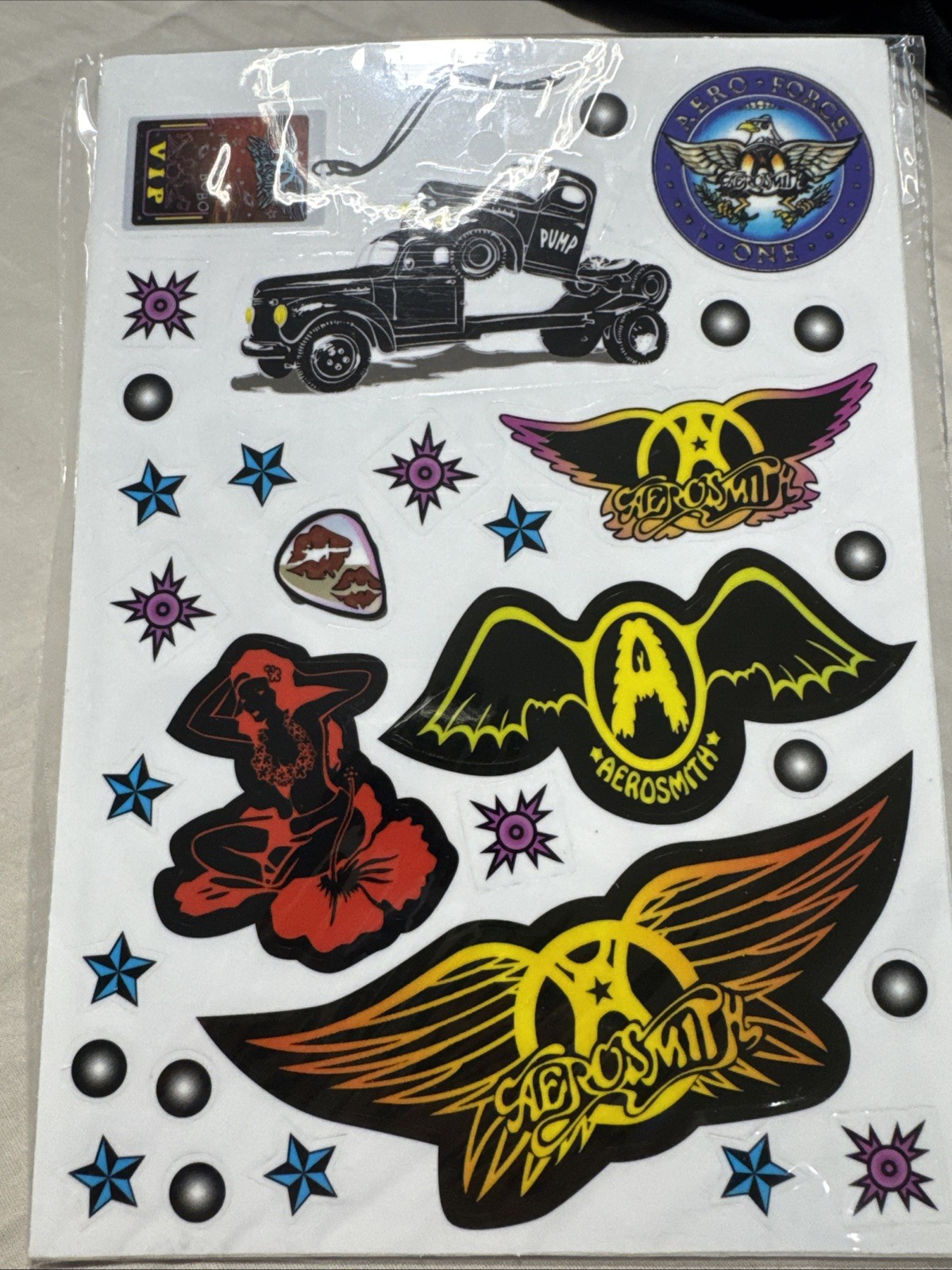 Nintendo Wii Guitar Hero Manual + Sealed Aerosmith Stickers & Decals