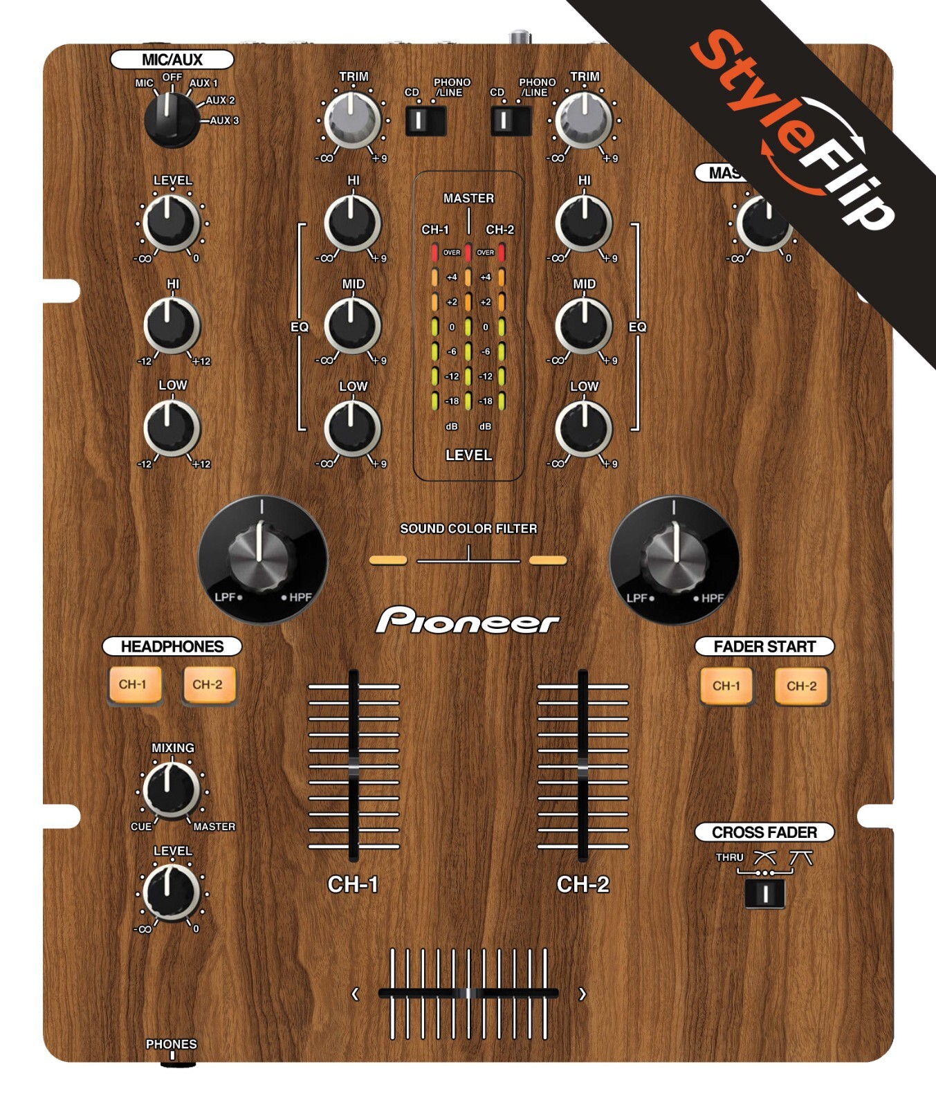 Pioneer DJM-250 | Wood 2 | Protective Decal | StyleFlip Skins