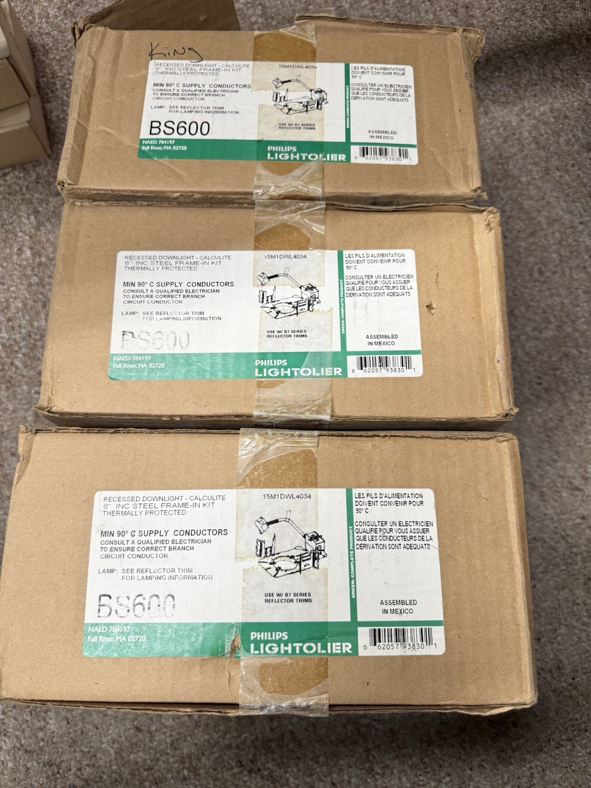 Philips Lightolier 6" Recessed Housing BS600 Incandescent Downlight Frame Kit