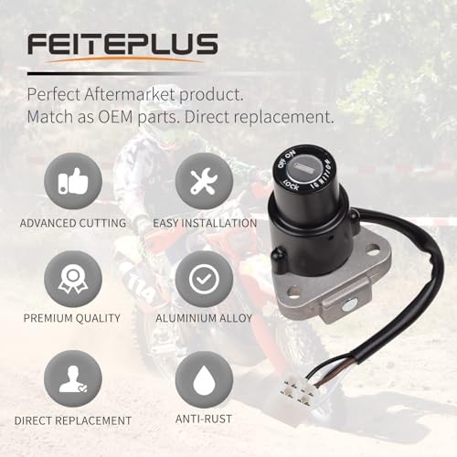 Motorcycle Ignition Switch Kit Assembly Fuel Gas Cap Lock Key Set Compatible