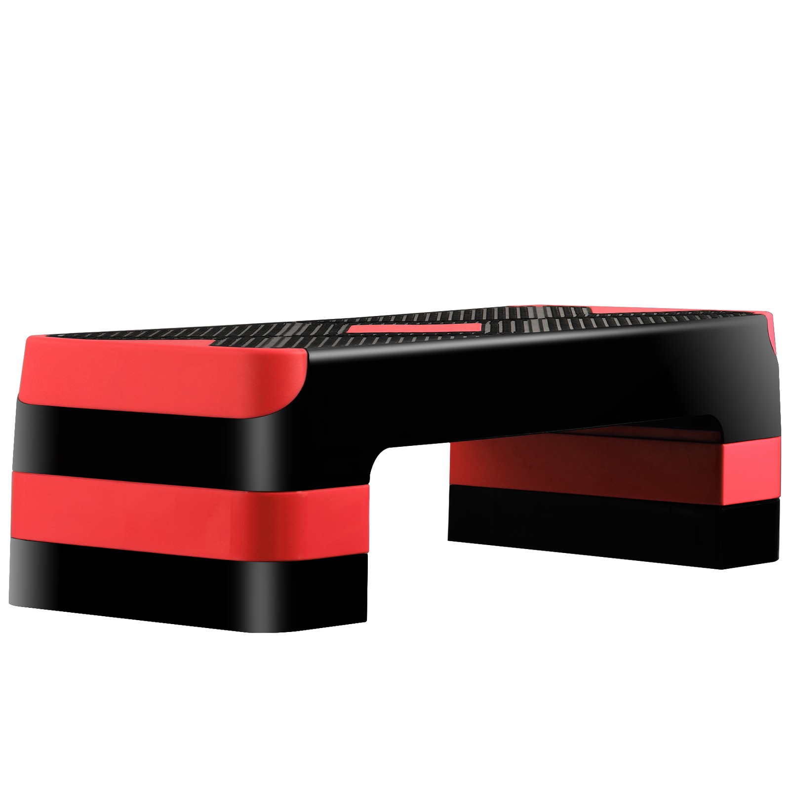Aerobic Step Platform Exercise Step Adjustable Height 4"-6''-8' w/4 Risers Red