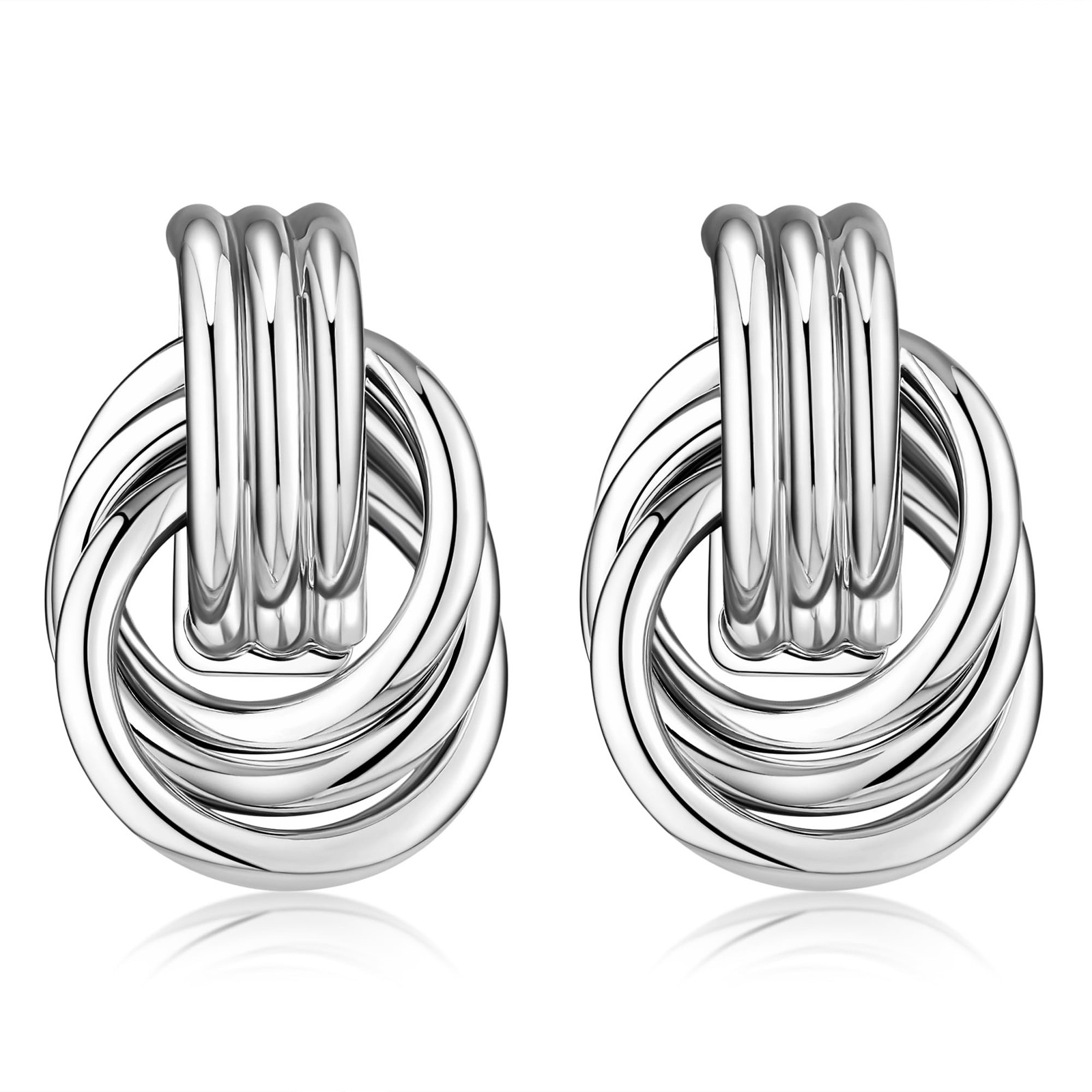 Gold Knot Earrings for Women Trendy Stud Earrings Chunky Statement Drop Dangl...