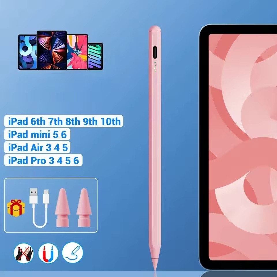 Fast-Charge Active Stylus for iPad Mini/Air/Pro 2018–2025 Pink Touch Screen Pen