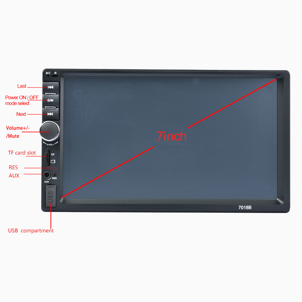 Double Din Apple Carplay Android Auto Car Stereo Radio Bluetooth 7" Touch Screen