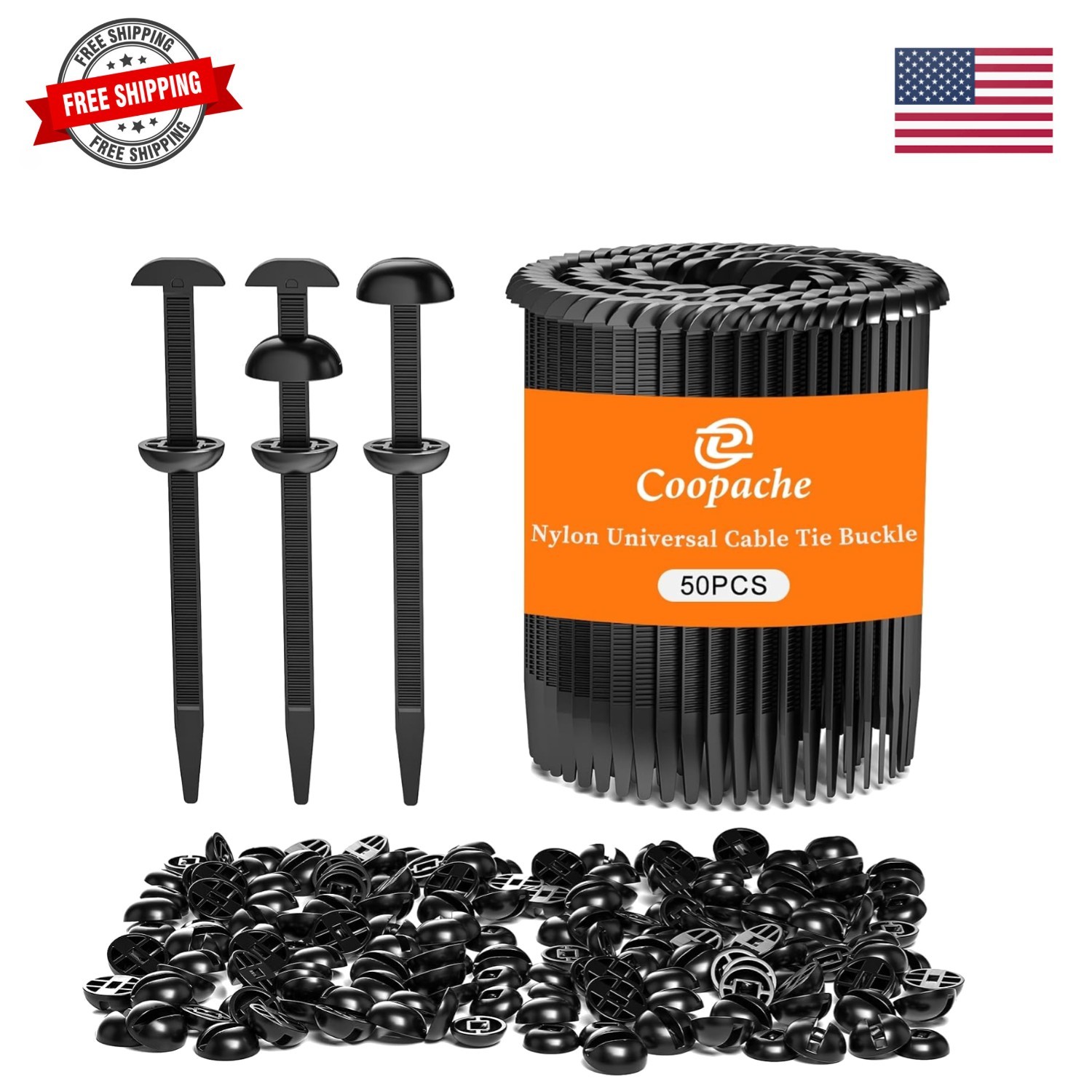 Nylon Universal Cable Tie Buckle for Car Heavy Duty, Upgraded Automotive Zipp...