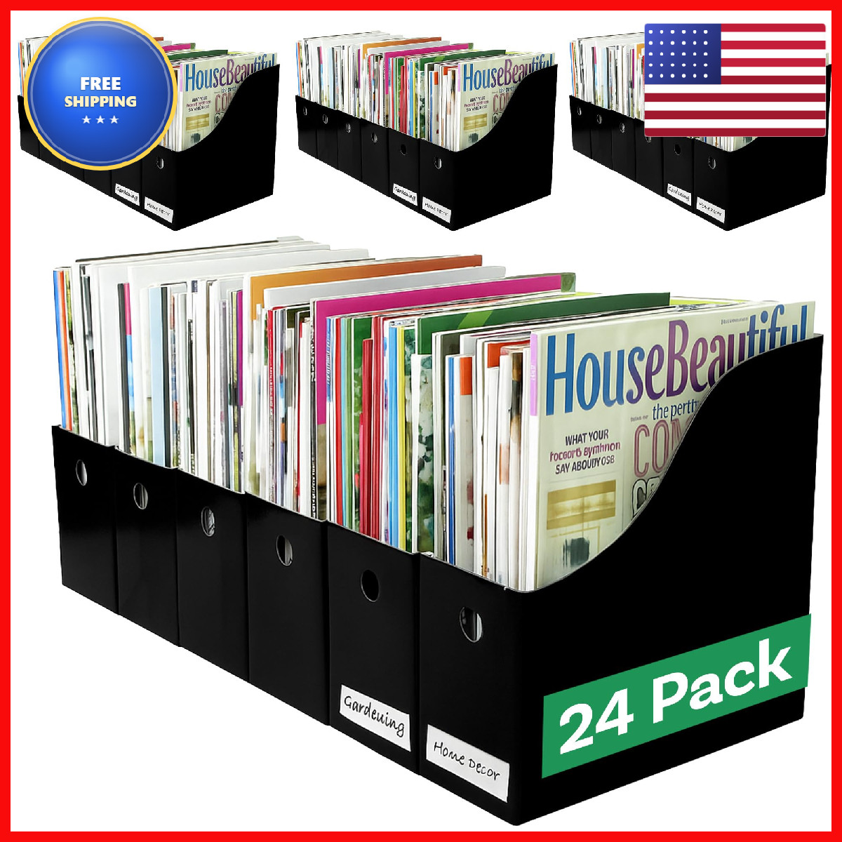 Evelots Magazine - Set Of 24 - - - Double Front Panel For