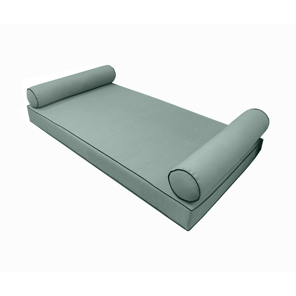|SLIPCOVER ONLY|S5 Daybed Mattress Bolster Covers Contrast Pipe Trim Twin AD002