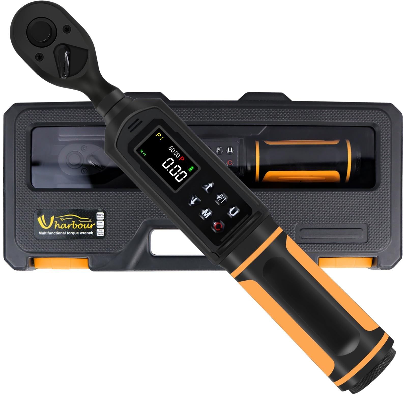 Uharbour Digital Torque Wrench 3/8" Drive, 0.66-44.29Ft.lbs/0.9-60Nm Range, E...