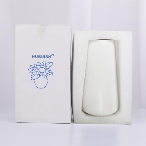 Bright White Vase - 6“ White Ceramic Flower vase, Boho Vases Small Solid White