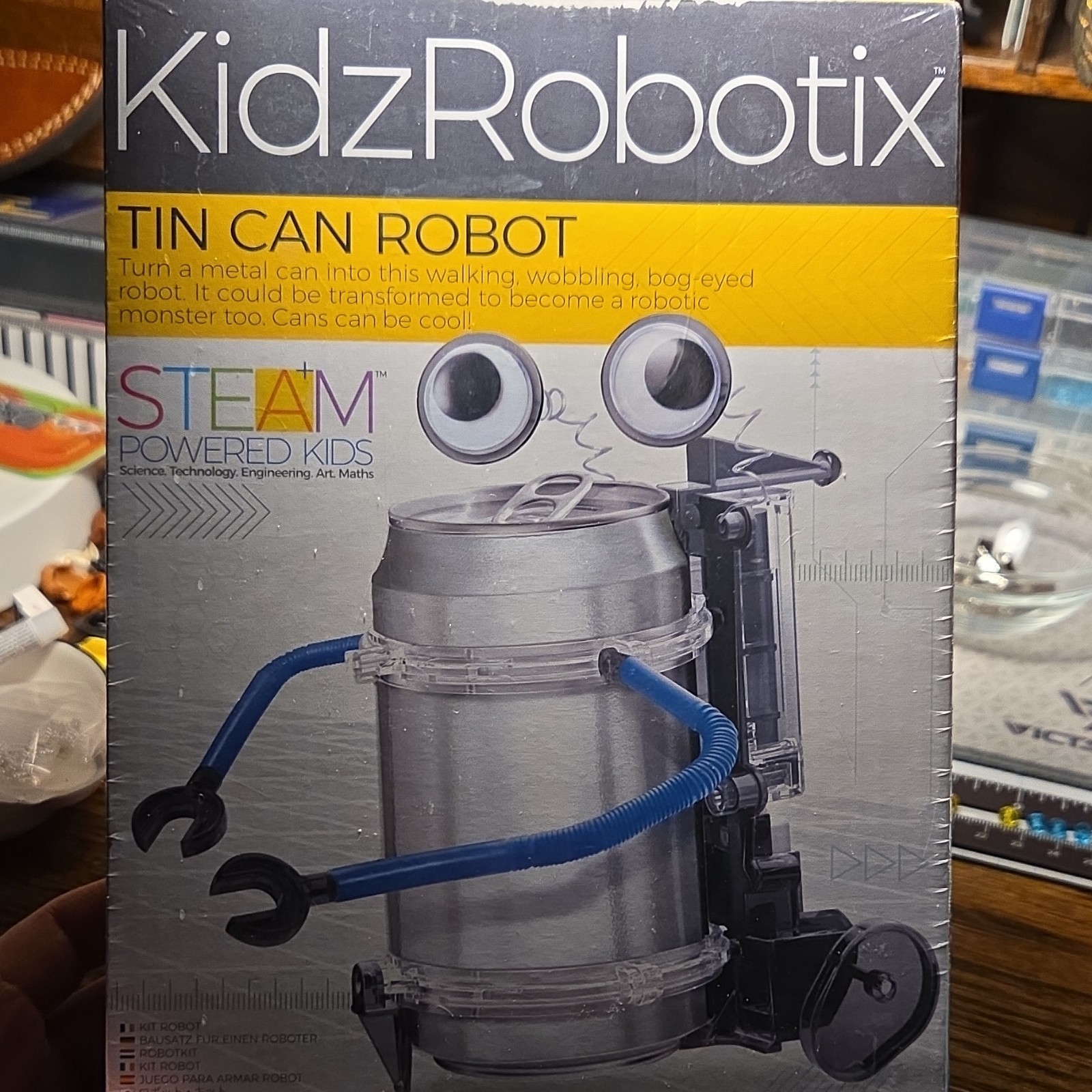 KidzRobotix Tin Can Robot Kit STEAM Powered Educational Toy Ages 8-11 Years 8+