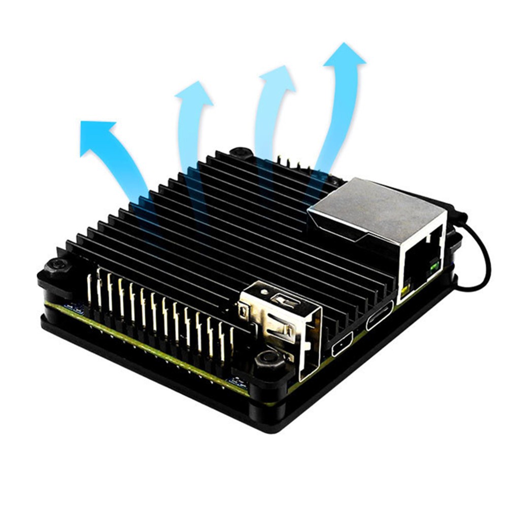 Aluminum + Acrylic Cooling Shell Passive Heatsink Case For Orange Pi Zero 2 E