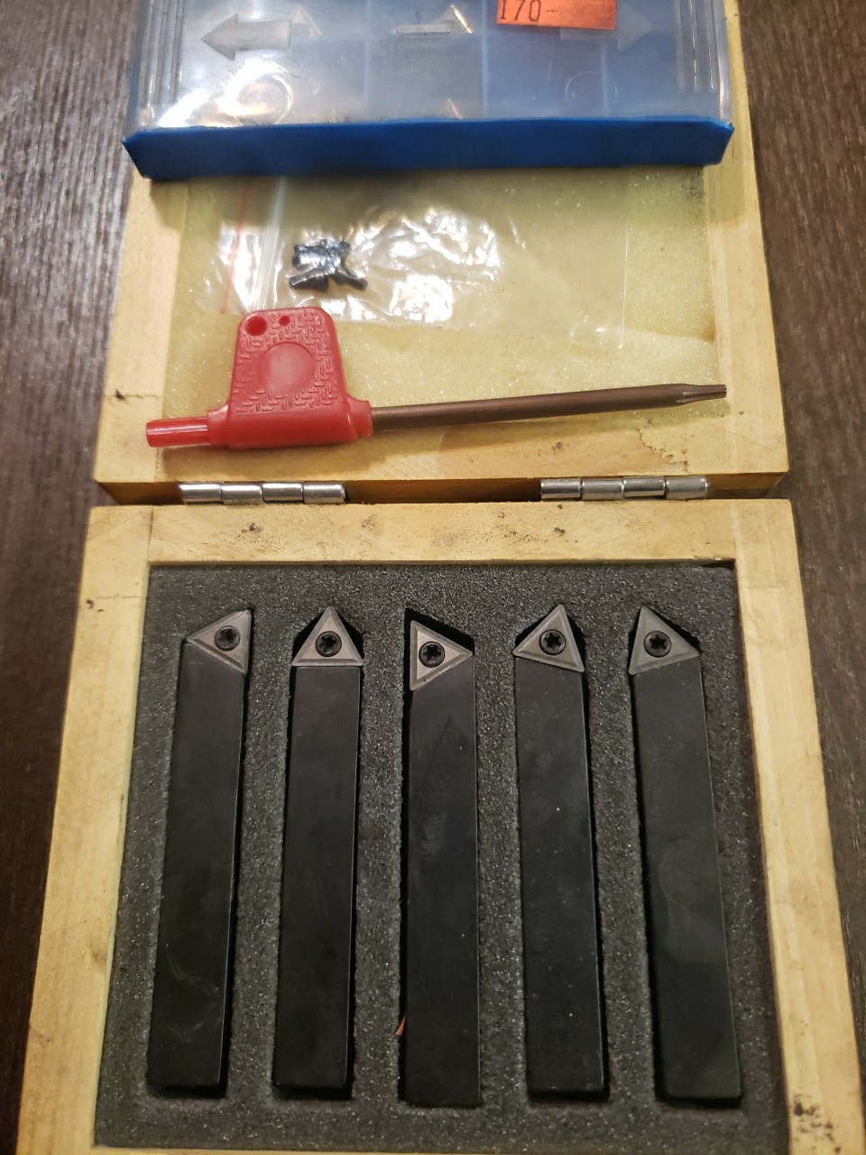 5 pc 3/8" Lathe Indexable Carbide Insert+Turning Tooling+9 Tips  Set