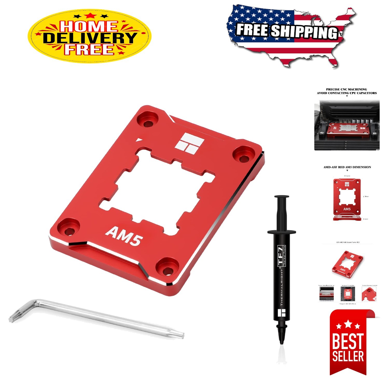 Efficient AM5 Aluminum Anti-Bending Frame for Enhanced Cooling Performance