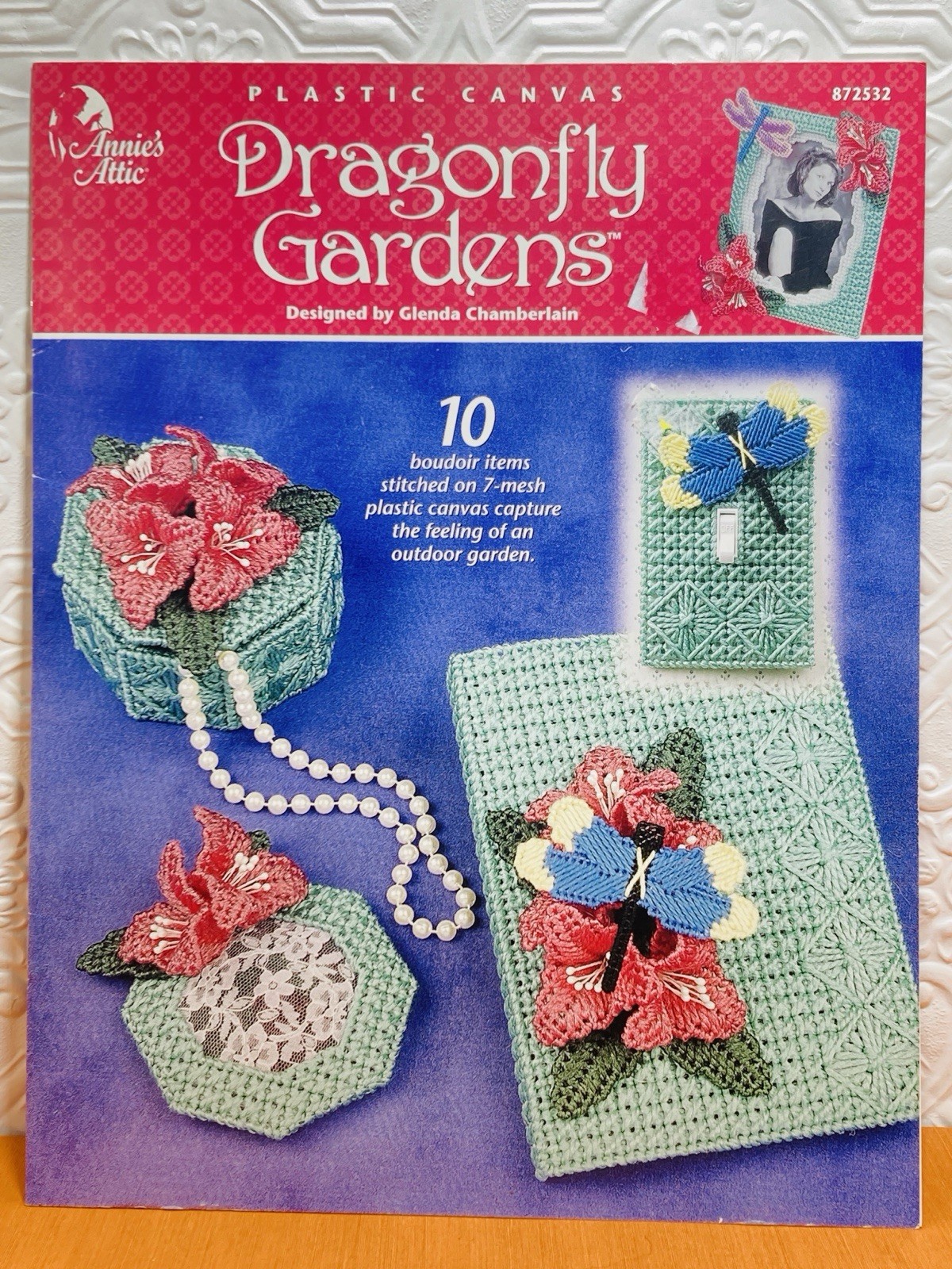Dragonfly Gardens Plastic Canvas Patterns Annie's Attic Tissue Cover Bed Caddy