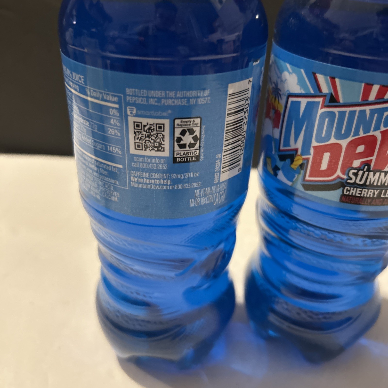 🤩2025🥶 2x 20oz Mountain Dew Summer Freeze Bottles Cherry Lemon Raspberry