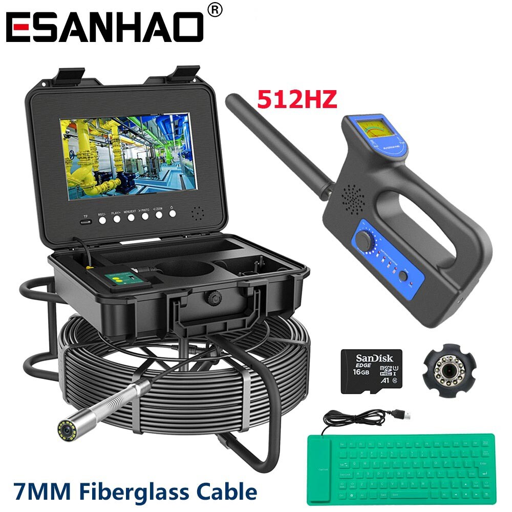 10.1" 70M Pipe Inspection Camera with 512HZ Locator Self-leveling Meter Counter