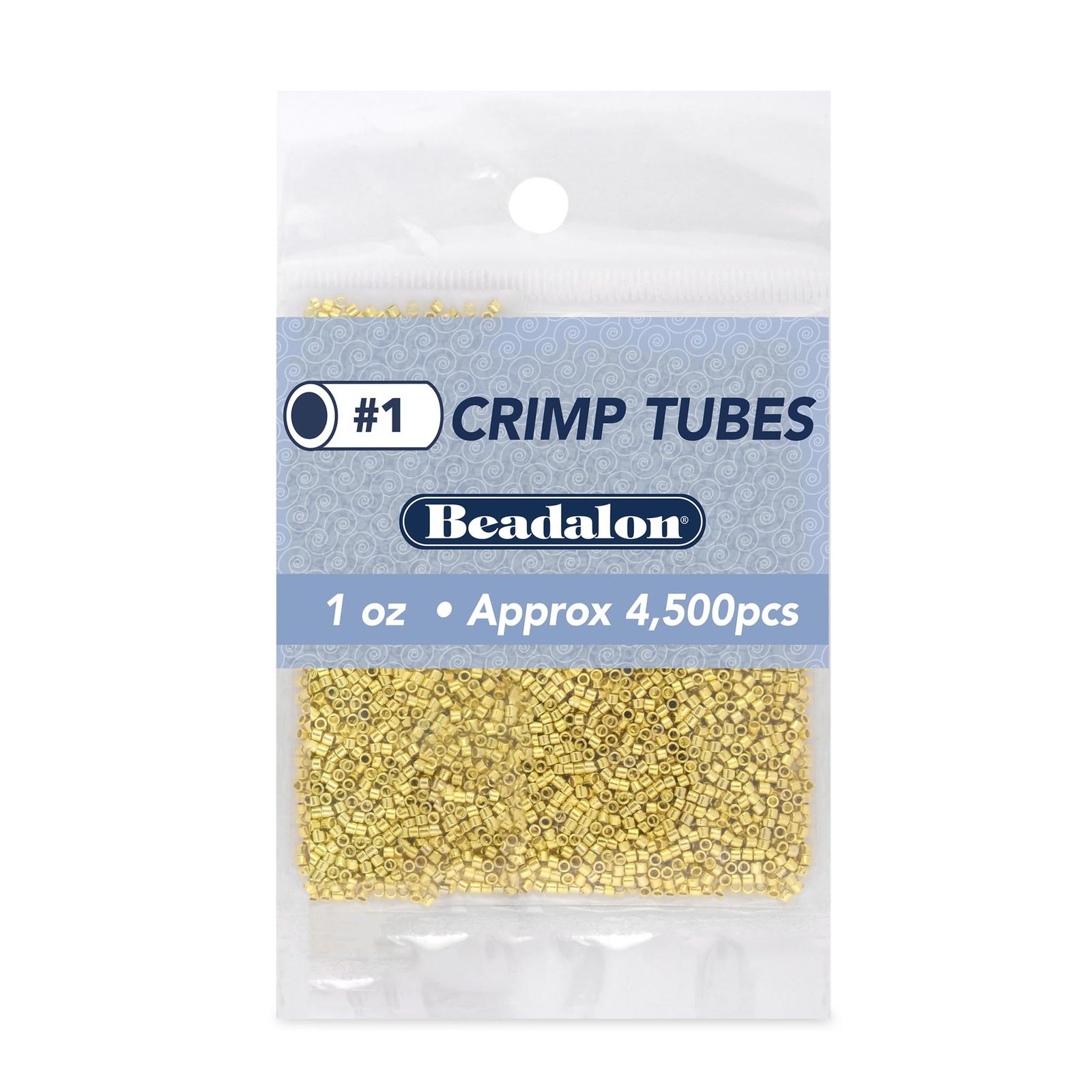 Crimp Tubes Size #1 Gold Color 1 oz Approx. 4500 pc