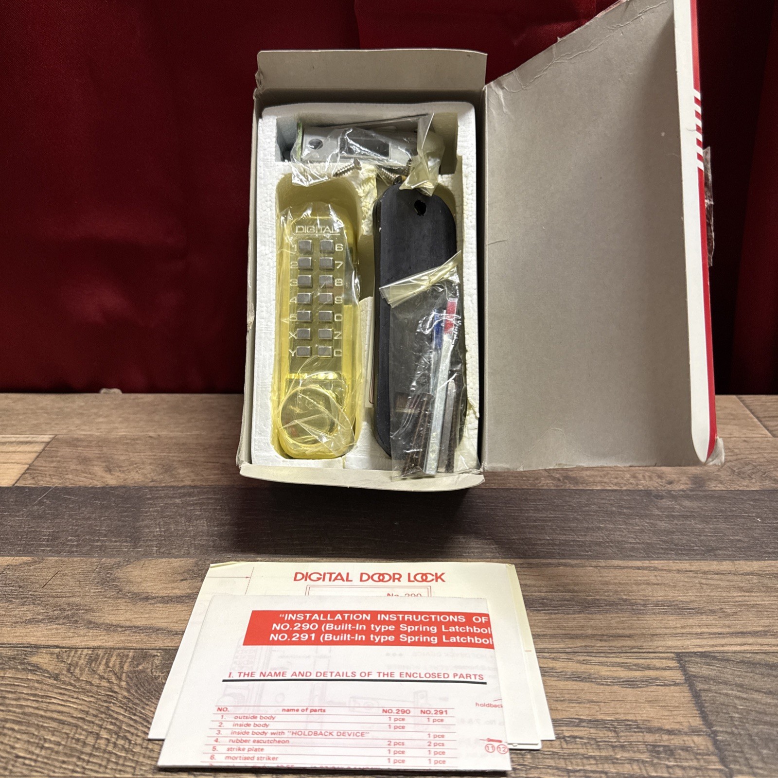 Era Digital Door Lock with mortice latch 290-31 Brass Finish New Sealed