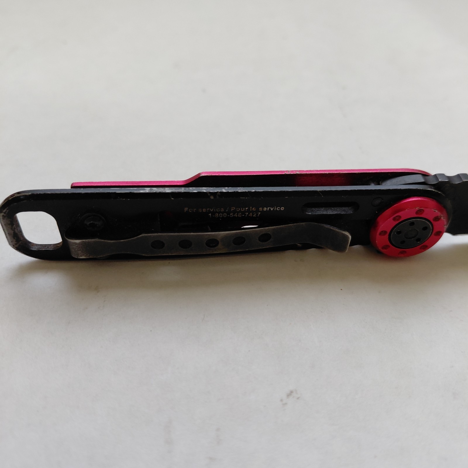 SNAP ON TOOLS Pocket Knife 5230 Tactical Frame Lock Red & Black Folding Knife 2”