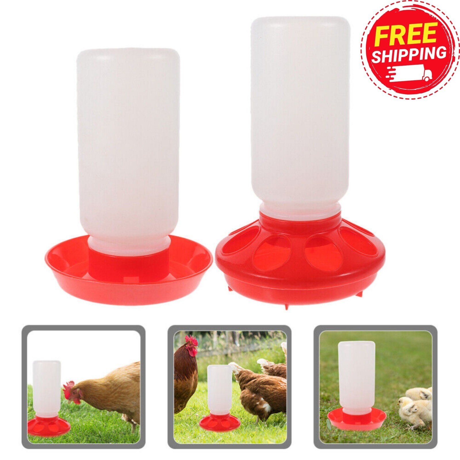 YOU Pick 1 QT Poultry Chicken Chick Plastic Feeder Set/ Water Set/Replacement