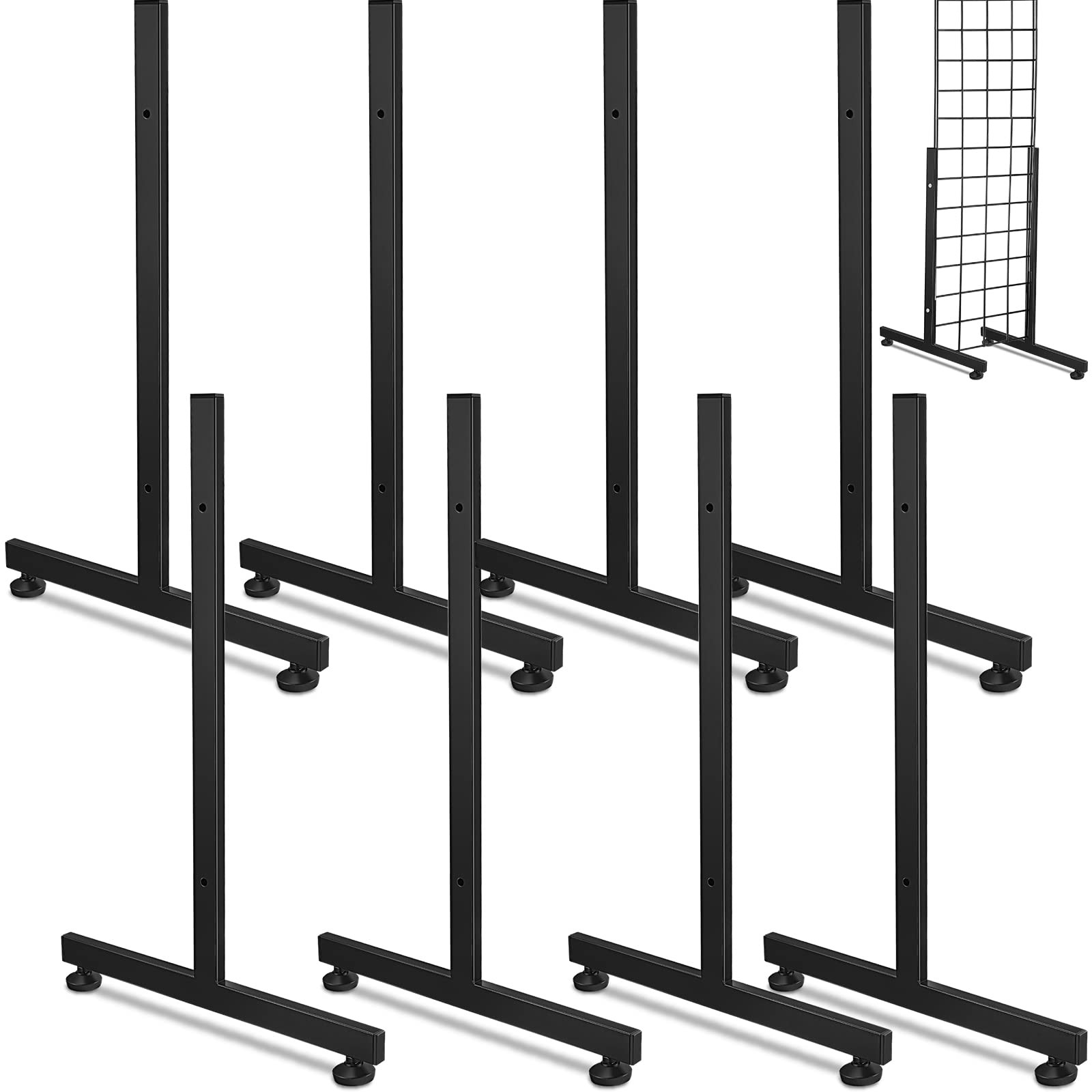 Fumete 4 Pairs Wire Grid Display Legs Gridwall T Base Rectangular Tube Leg Wi...