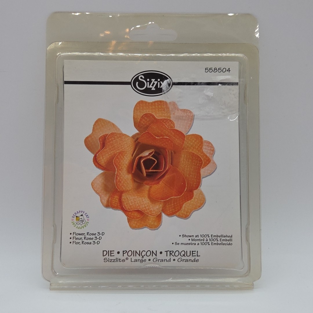 NEW Ellison Sizzix Sizzlits Die FLOWER ROSE 3-D #558504