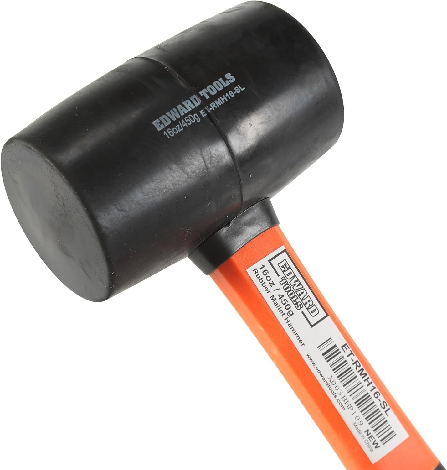 Versatile 16 oz Rubber Mallet with Shock Absorbing Handle - For Soft Blow Tasks