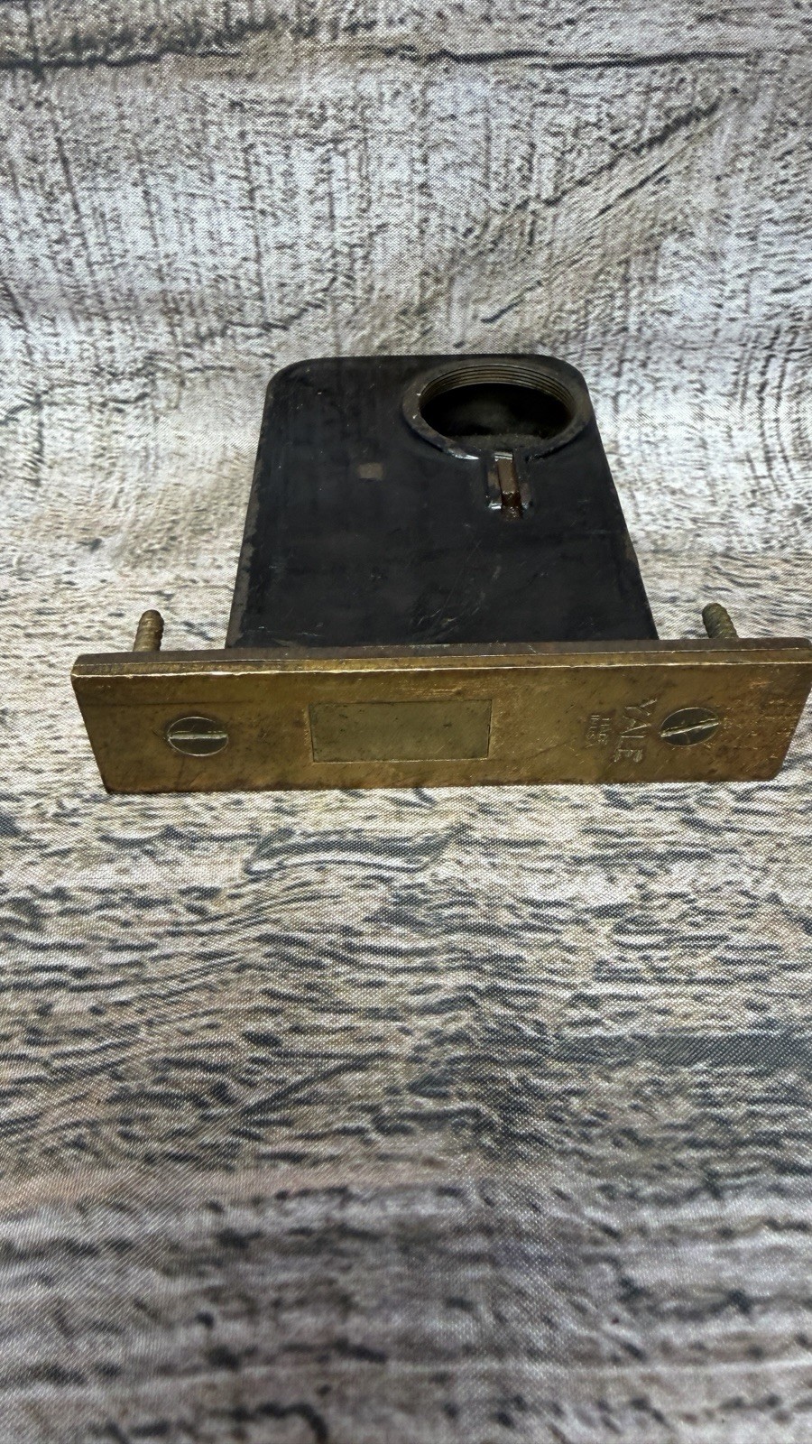 Vintage Yale Mortise Dead Bolt With Brass Faceplate