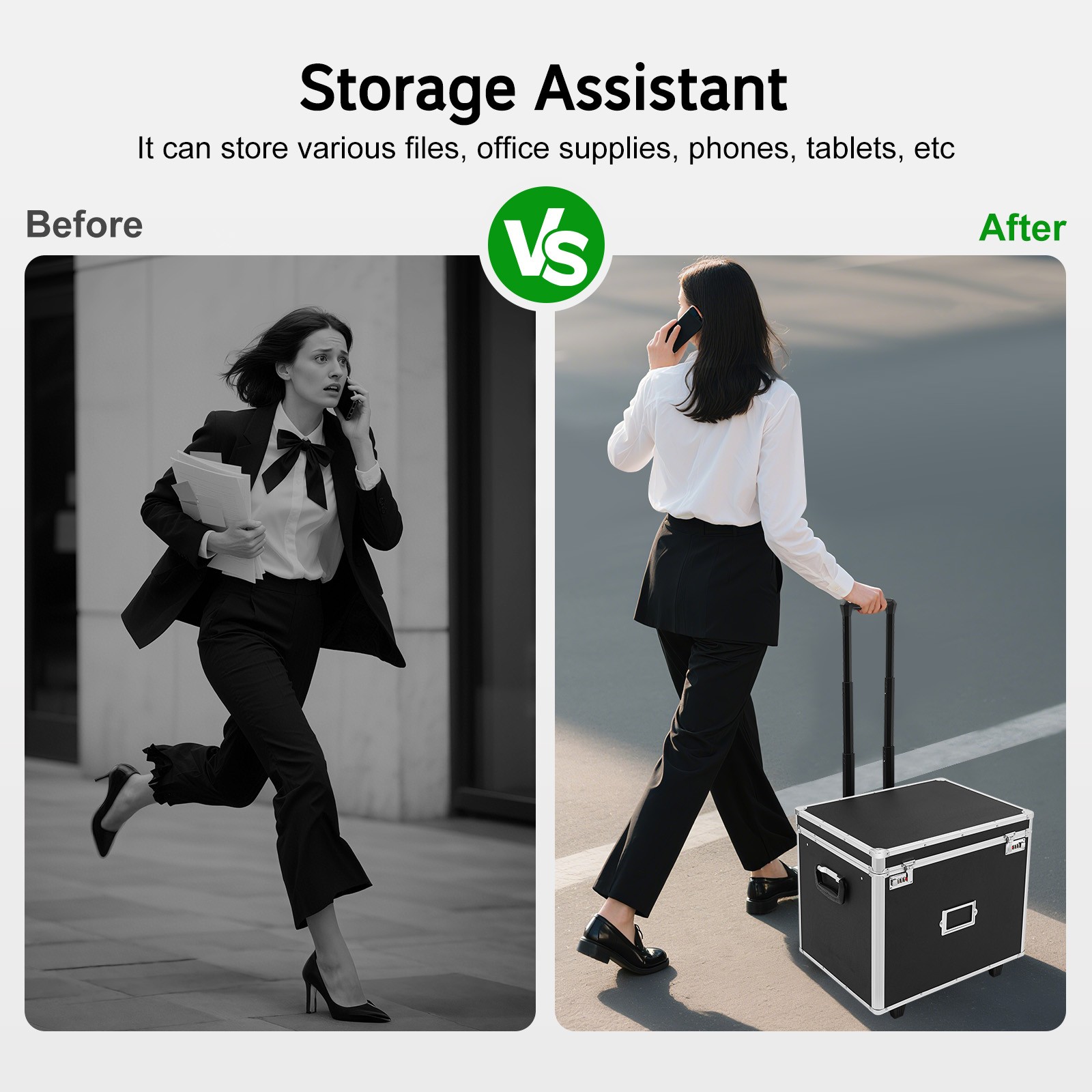 Aluminum Alloy File Lock Box Hand Pull File Case Locking Mobile Business Box