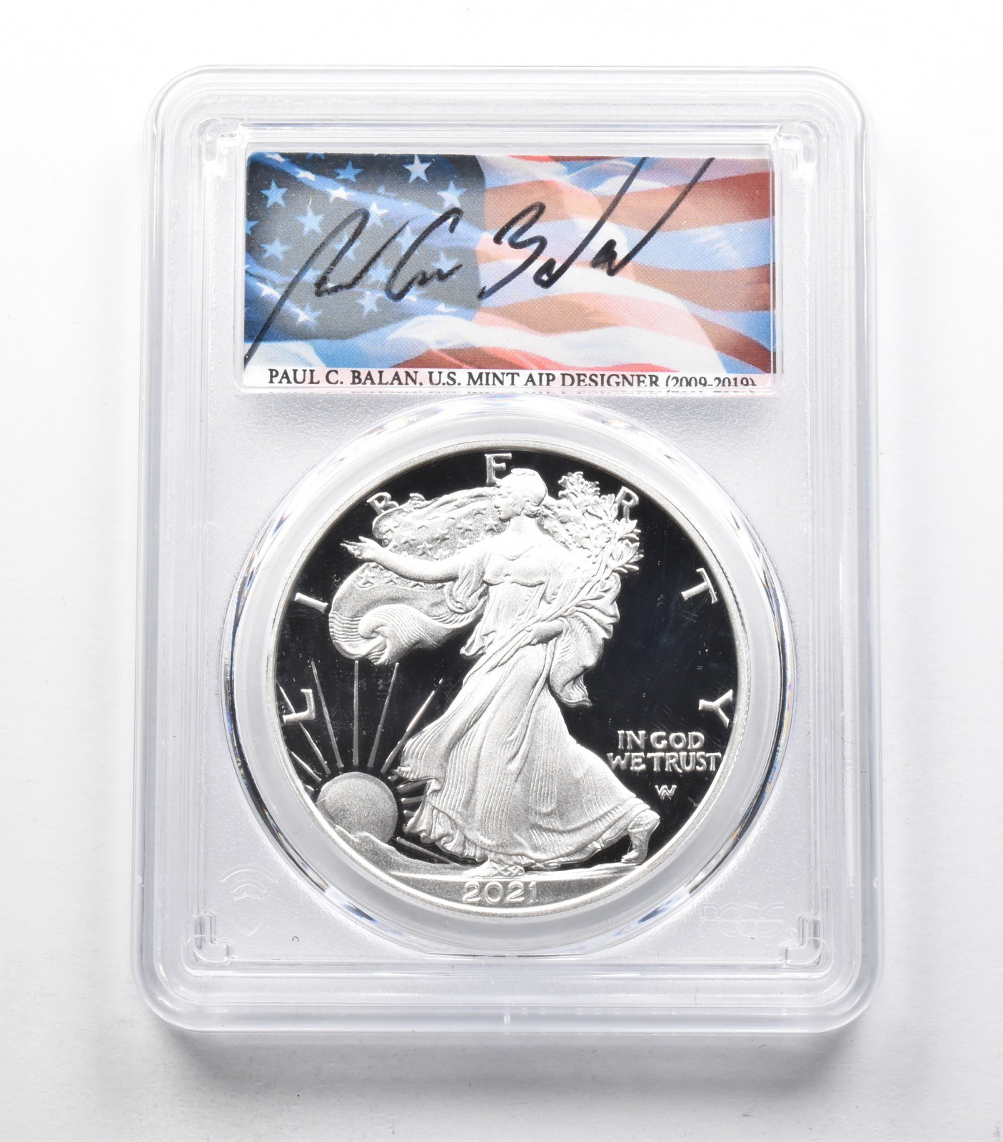 PR70 DCAM 2021-W American Silver Eagle FDOI Type 2 Signed Balan PCGS *0622