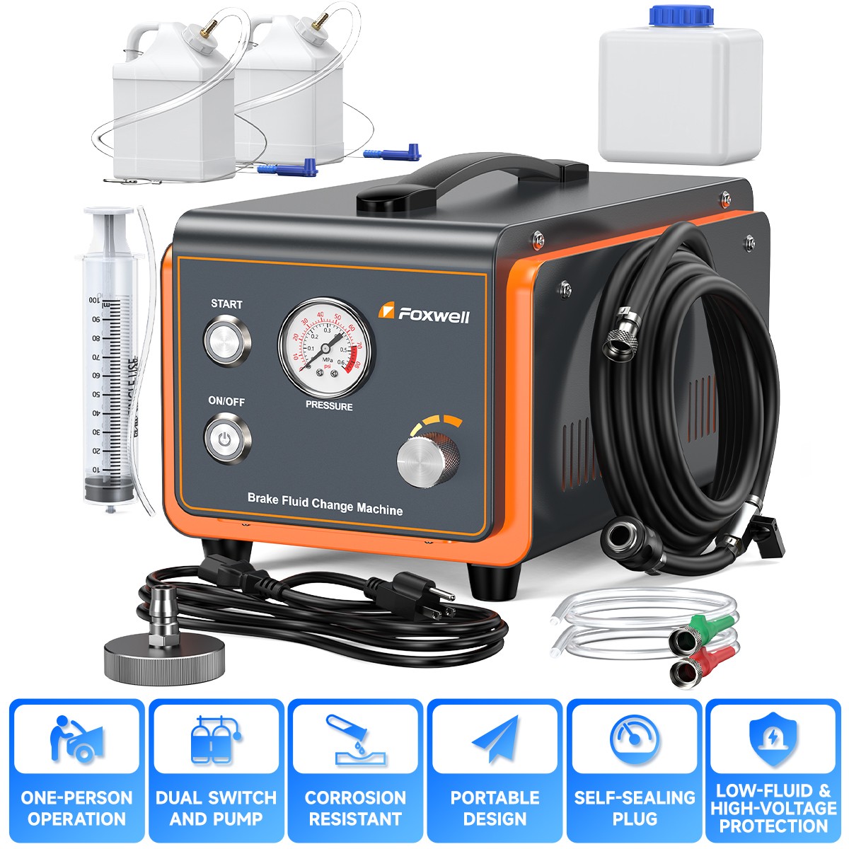 Electric Brake Fluid Bleeder Car Vehicle Vacuum Pressure Brake Oil Bleeding Kit