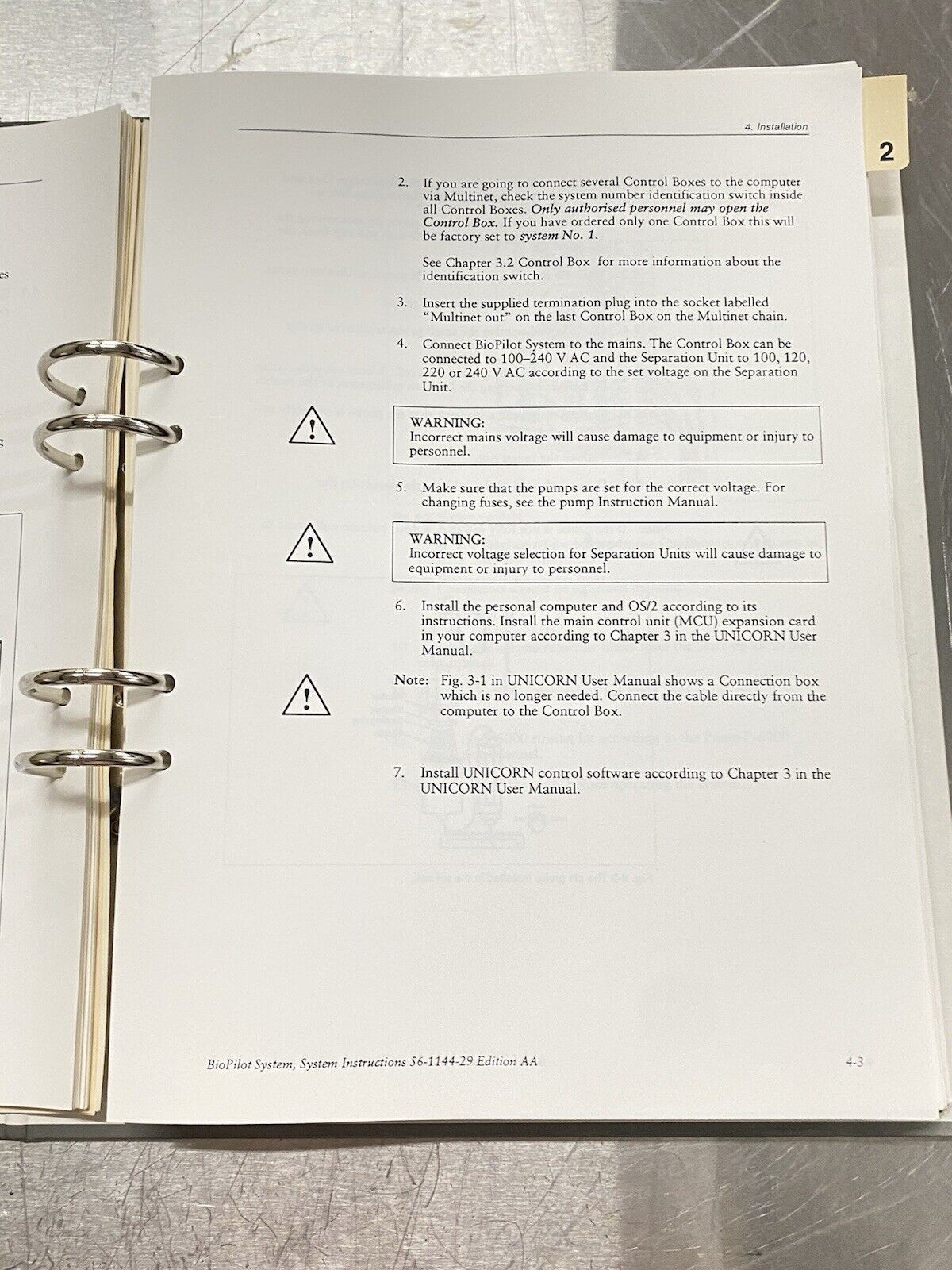 Pharmacia BioPilot System Part 1 - Users Guide / Instructions Manual