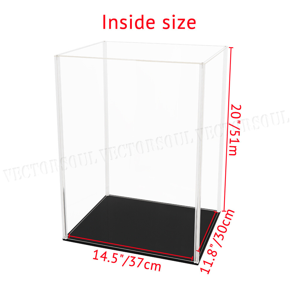 20" Large Acrylic Display Case Dustproof Clear Box Action Figures Self-Install