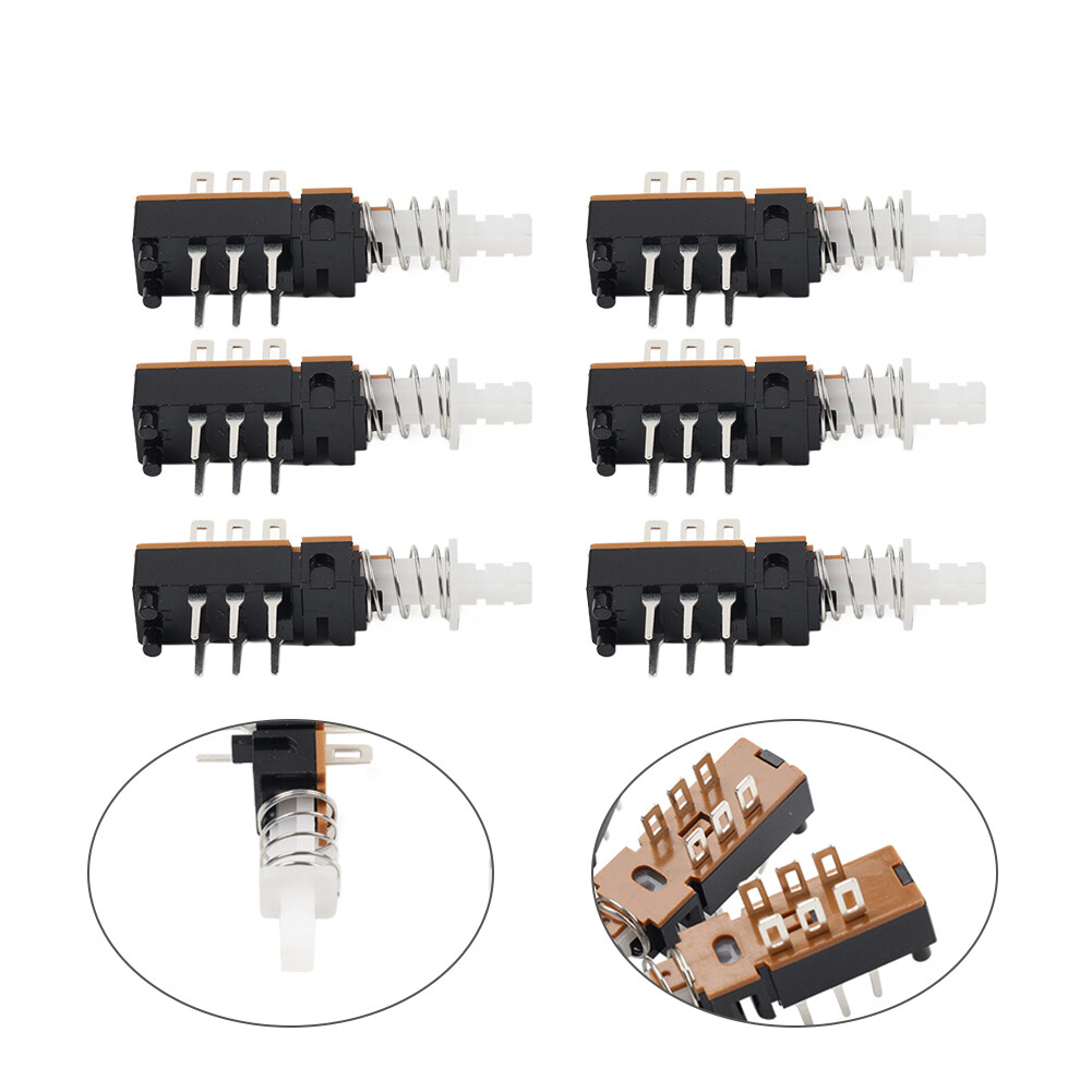 6pcs Momentary Push Button Switch DPDT 2 Pole 6 Pin 1 Position