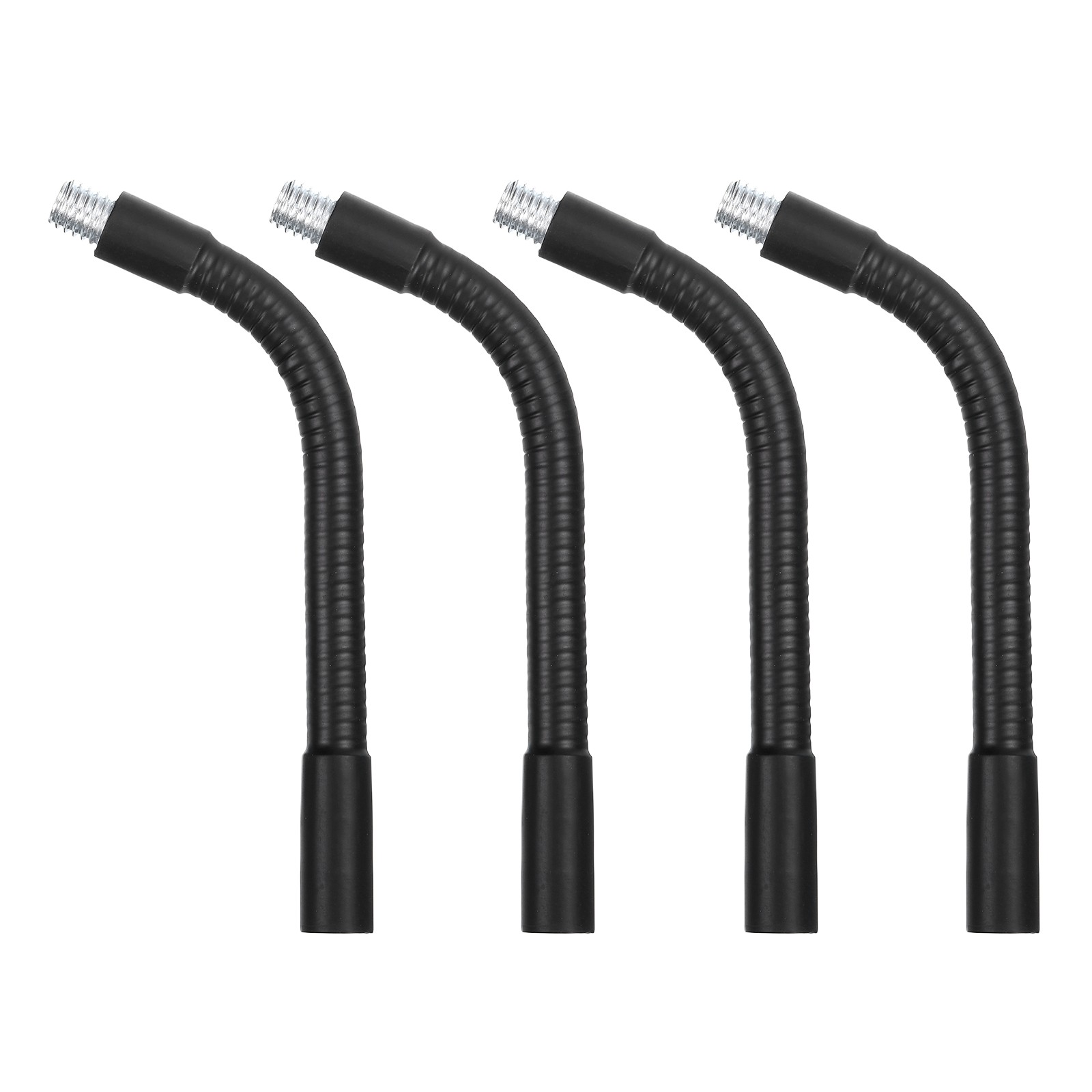 6" Gooseneck, 4Pcs 3/8"-16 Female to Male Thread Flexible Tube, Black