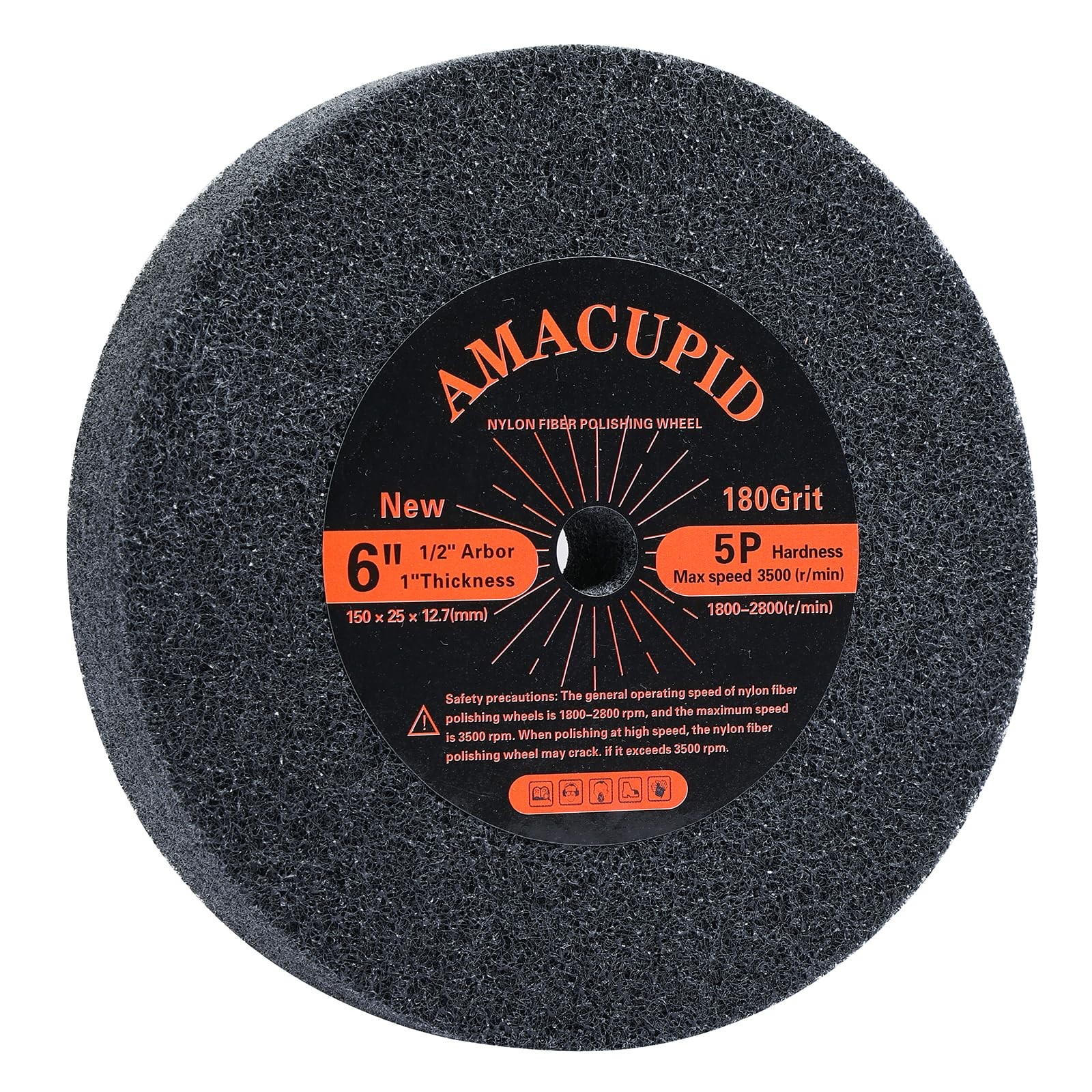 Nylon Fiber Brushed Buffing Wheels 6 Inch 5P Hardness. for Bench Grinder Buff...
