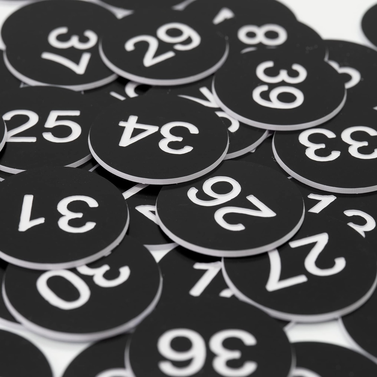 Round Plastic Numbered Discs Number Tags Engraved Numbered Tags Without Hole ...