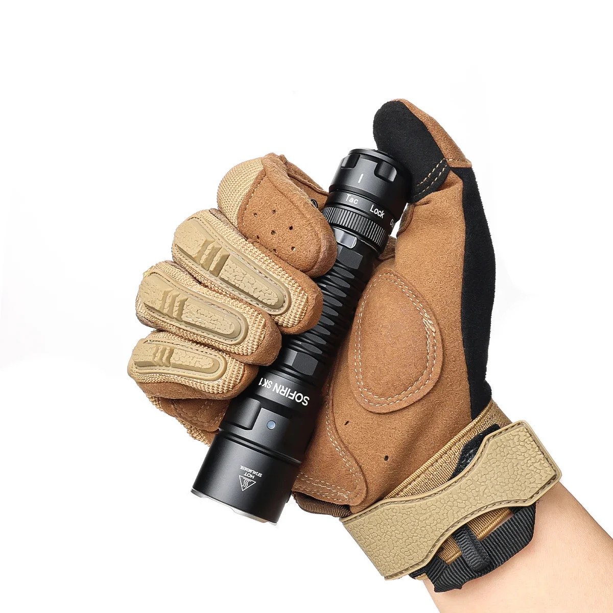 1300LM Powerful Tactical Flashlight Rechargeable Torch With Tail & Rotary Switch