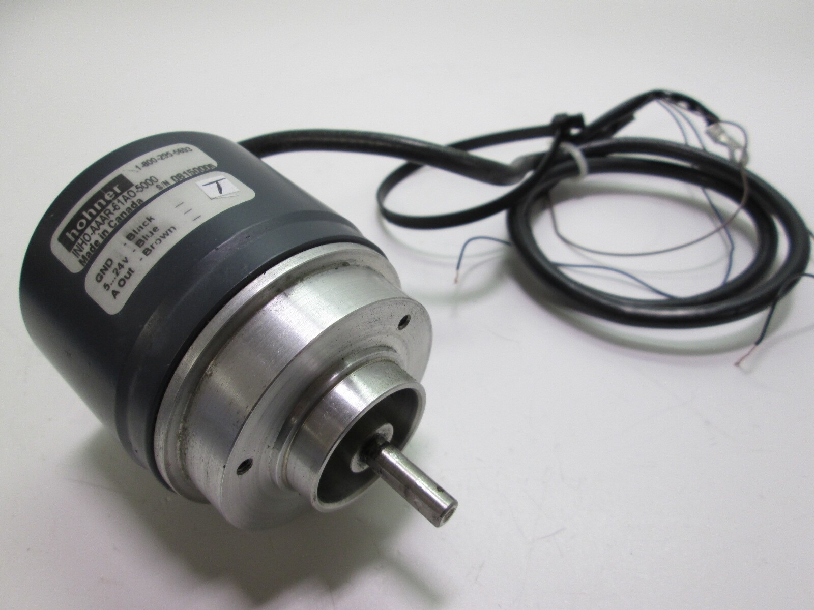 Hohner INHO-AAAR-61A0-5000 Incremental Shaft Encoder 5000 RPM 5-24VDC 1/4" Shaft