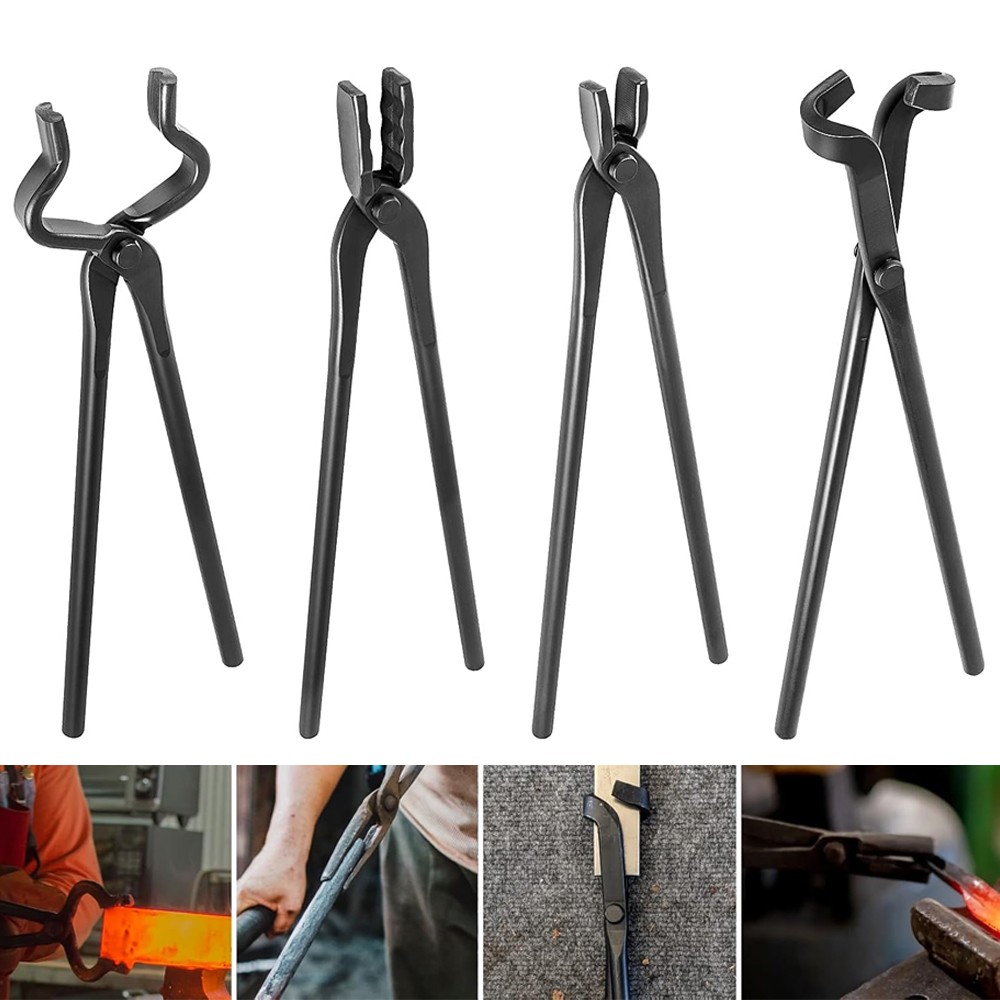 Blacksmith Tongs Set Knife Making Forge Tongs for Bladesmithing& Blacksmithing
