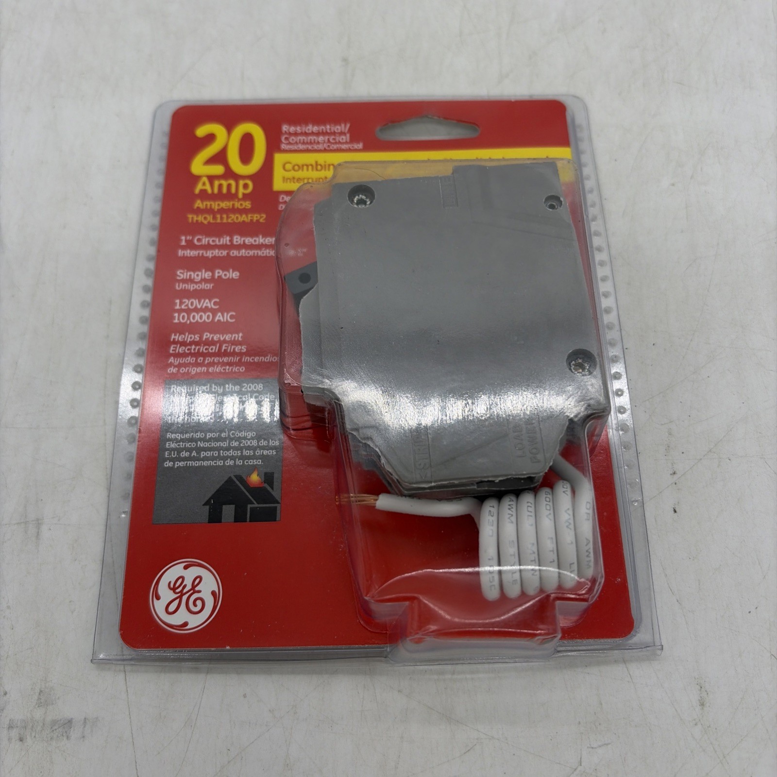 GE THQL1120AFP2 20A AFCI Single Pole Arc Fault Combo Circuit Breaker ABB