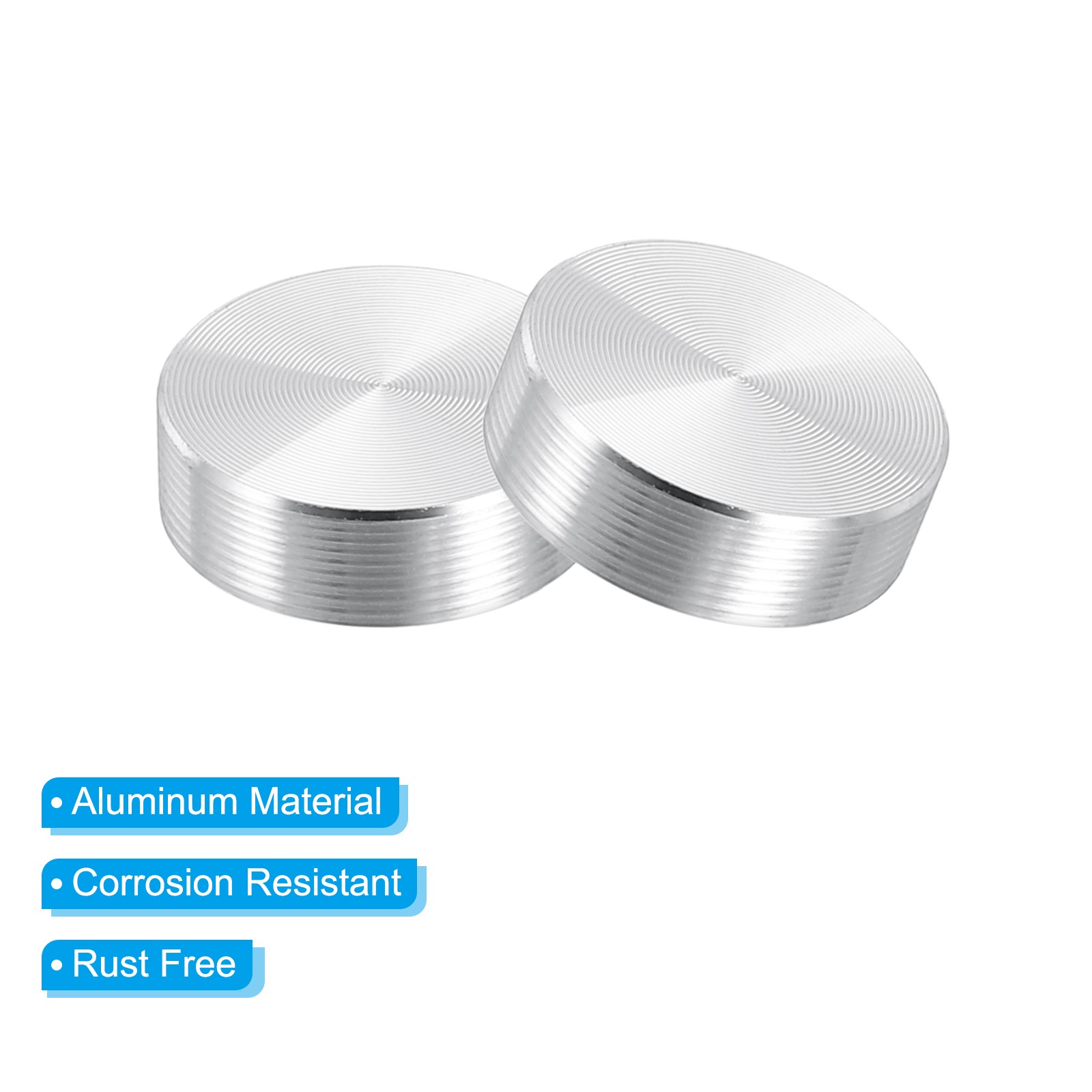 20mm Round Shape Aluminum Disc 8 Pack M6 Thread Hardware Aluminum Disc Silver