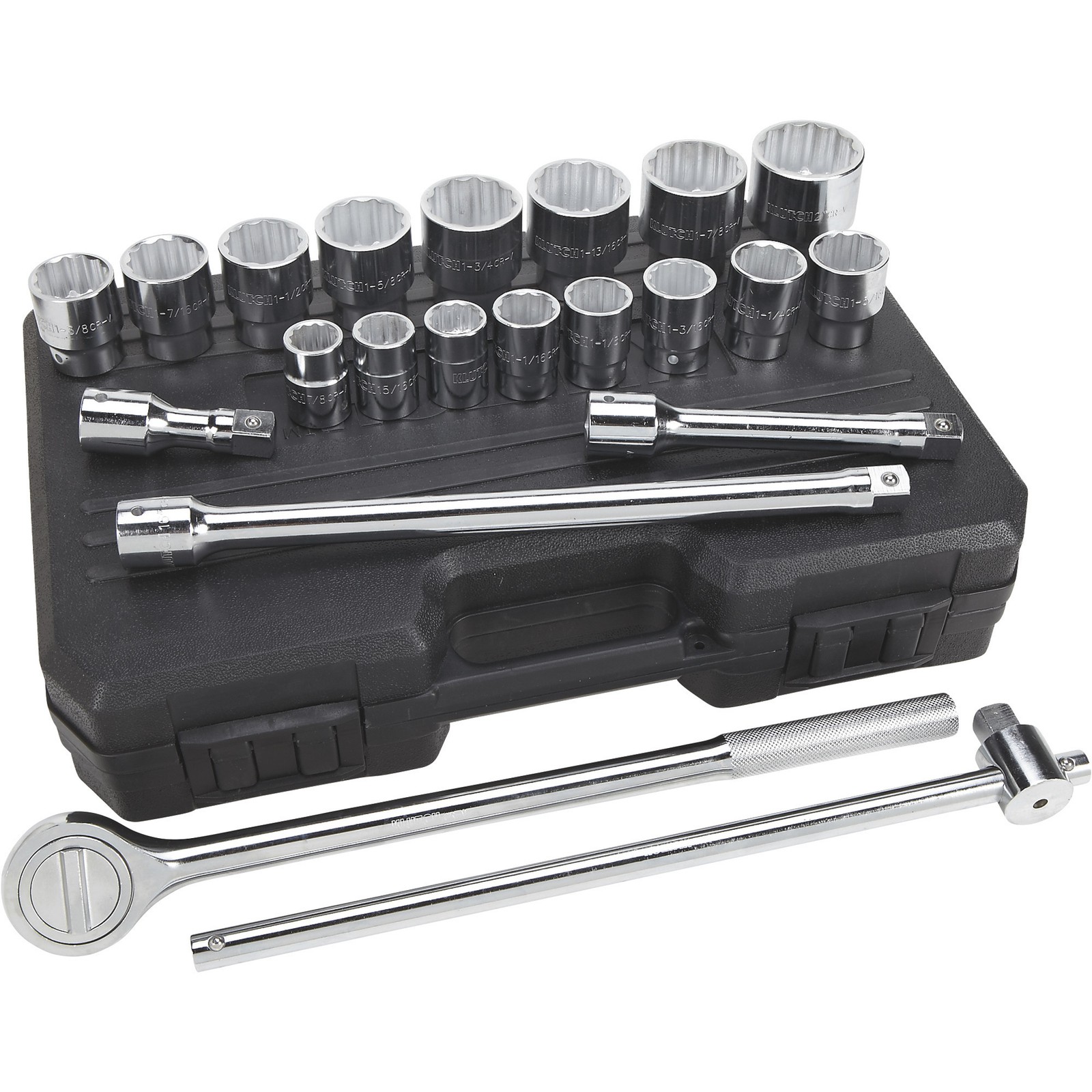Klutch 3/4in.-Drive Socket Set, 21-Pc., SAE