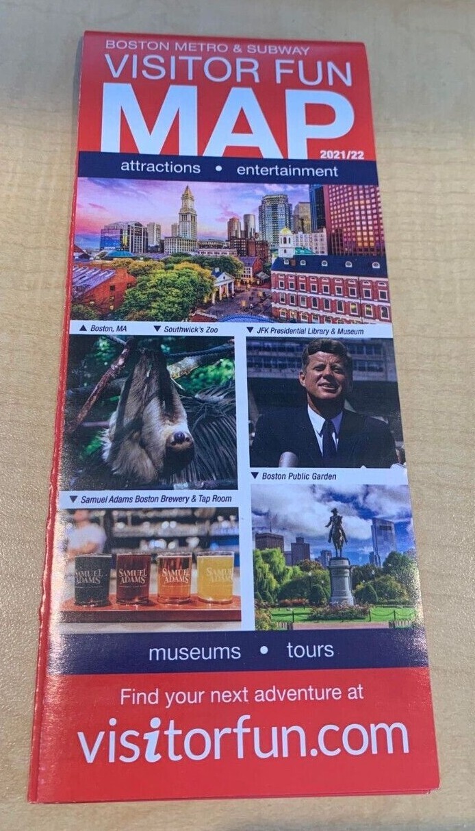 BOSTON Metro & Subway Visitor fun MAP 2021 / 22 museums tours and more