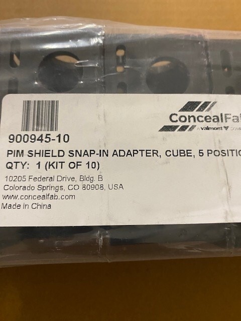 900945-10 - ConcealFab PIM Shield Snap-In Adapter, Cube, 5 positions (Kit of 10)