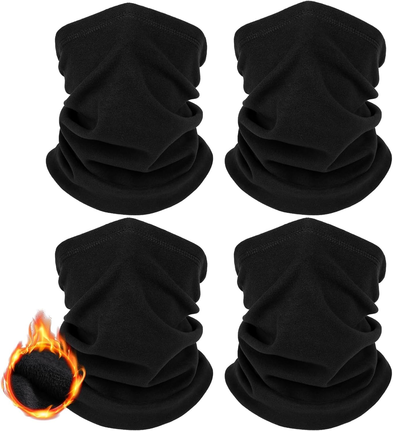 4 Pzs Calentador Cuello Invierno Esqui Hombre Mujer Polar Suave Frio Bufanda