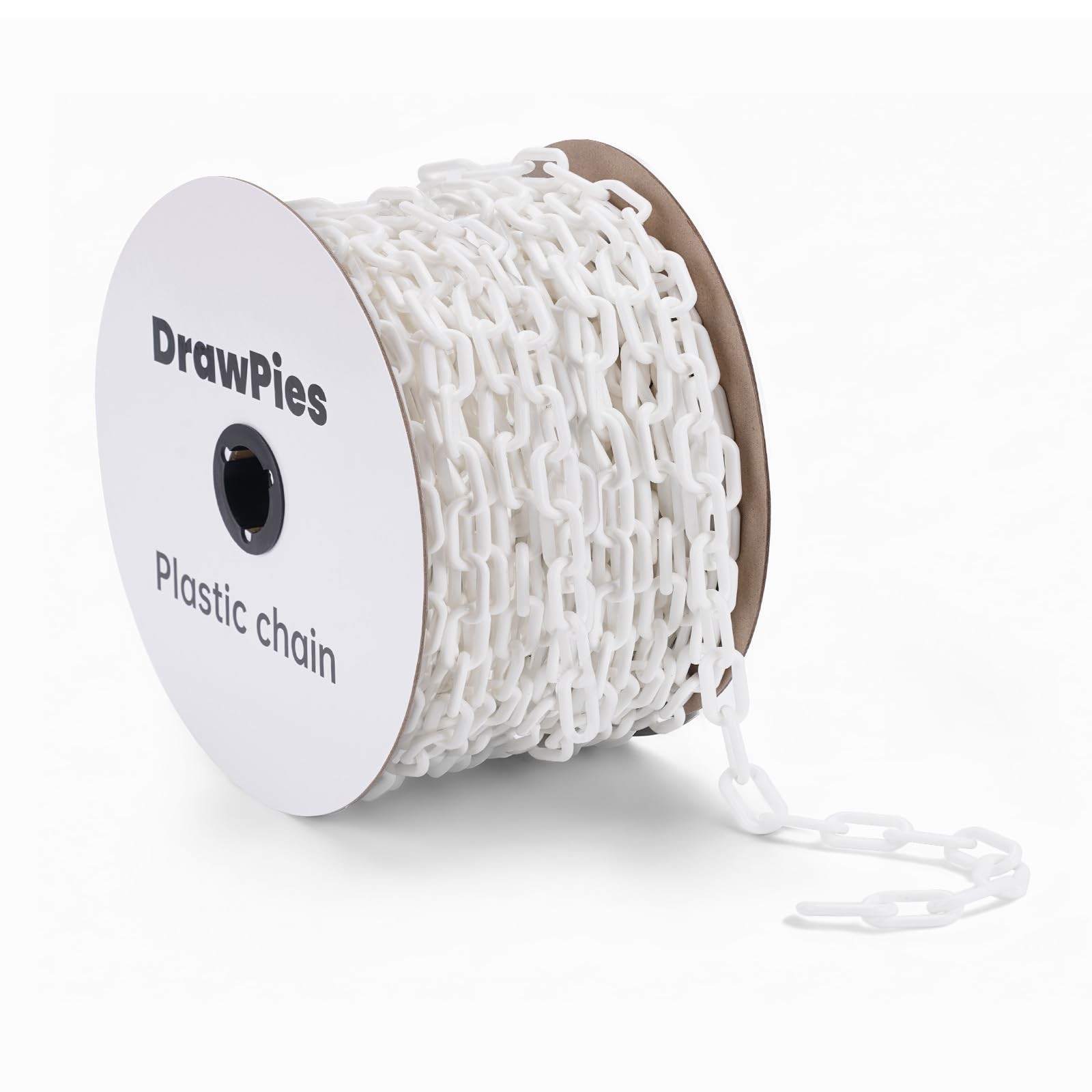 White Plastic Chain Links, 164Ft Plastic Safety Chains | Large Plastic Chain ...